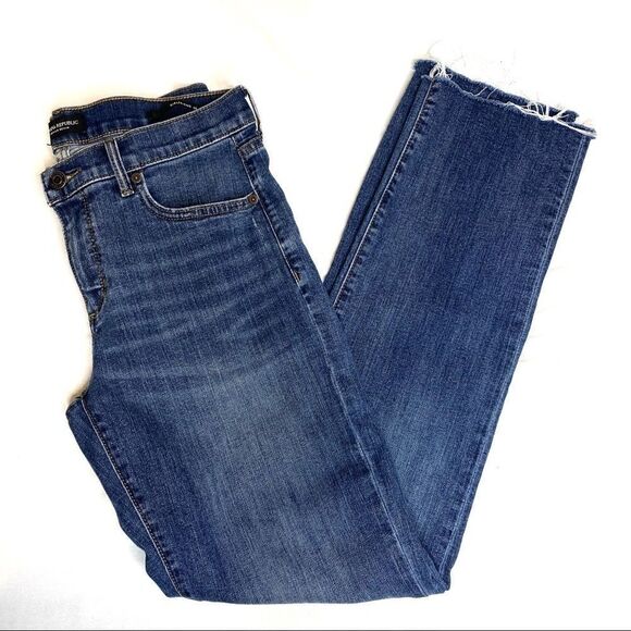 PacSun dark wash girlfriend stretch jeans with raw hem size 28 - Picture 5 of 16